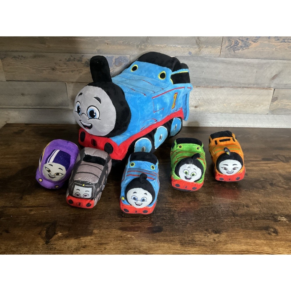 Thomas & Friends Plush Pretend Play Toy Set with 5 Mini Engines